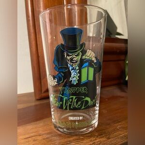 Iron Maiden Pint Glass Fear Of The Dark Trooper Heavy Metal Band Rock EUC Rare